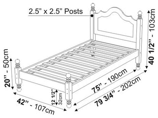 100% Solid Wood Reston Twin Panel Headboard Platform Bed, Mocha