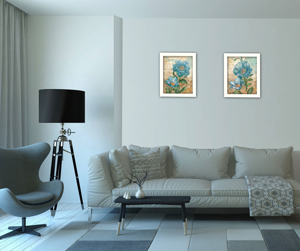 "Paris Blue" Collection By Ed Wargo, Printed Wall Art, White Frame