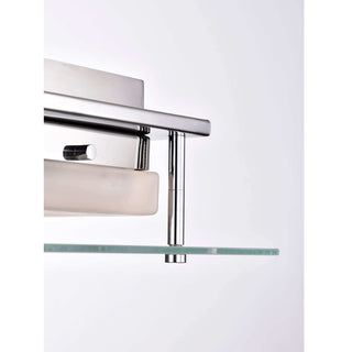 Lynn Chrome 2-light Square Frosted Glass Flush Mount Ceiling Light