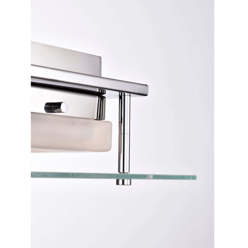 Lynn Chrome 2-light Square Frosted Glass Flush Mount Ceiling Light