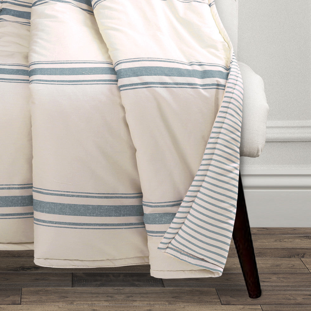 Farmhouse Stripe Throw, 50"x60", Blue