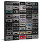 "Cassette Rows" Painting Print on Brushed Aluminum, 24"x24"