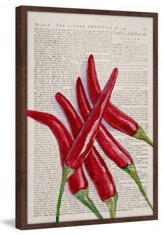 "Red Hot Chilies" Framed Painting Print, 12"x18"