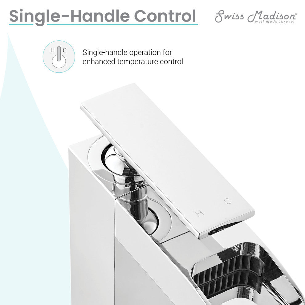 Concorde Single Hole, Waterfall Bathroom Faucet, Chrome