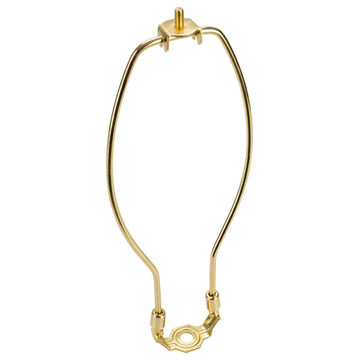 Aspen Creative 20007-16, 10" Heavy Duty Lamp Harp With Saddle Polished Brass 6Pk