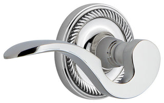 Rope Rose With Manor Lever, Bright Chrome, Right-Handed