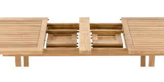 9-Piece Outdoor Teak Dining 122" X-Large Rectangle Table, 8 Celo Stacking Chairs