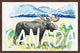 "Moose Canada White" Framed Painting Print , 30x20