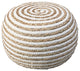 Natural Ivory Braided Pouf