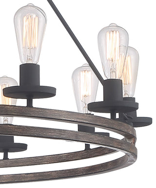 12-Light Candle Style Wagon Wheel Chandelier