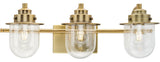 Northlake Collection Three-Light Vintage Brass Clear Glass Bath Light