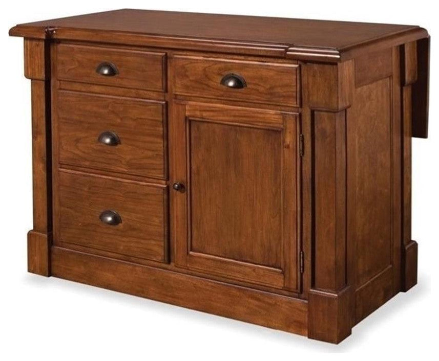 Homestyles Aspen Wood Kitchen Island in Brown