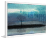 "Mystic Teal" Framed Painting Print, 36"x24"