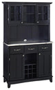 Homestyles Buffet of Buffets Wood Buffet with Hutch in Black
