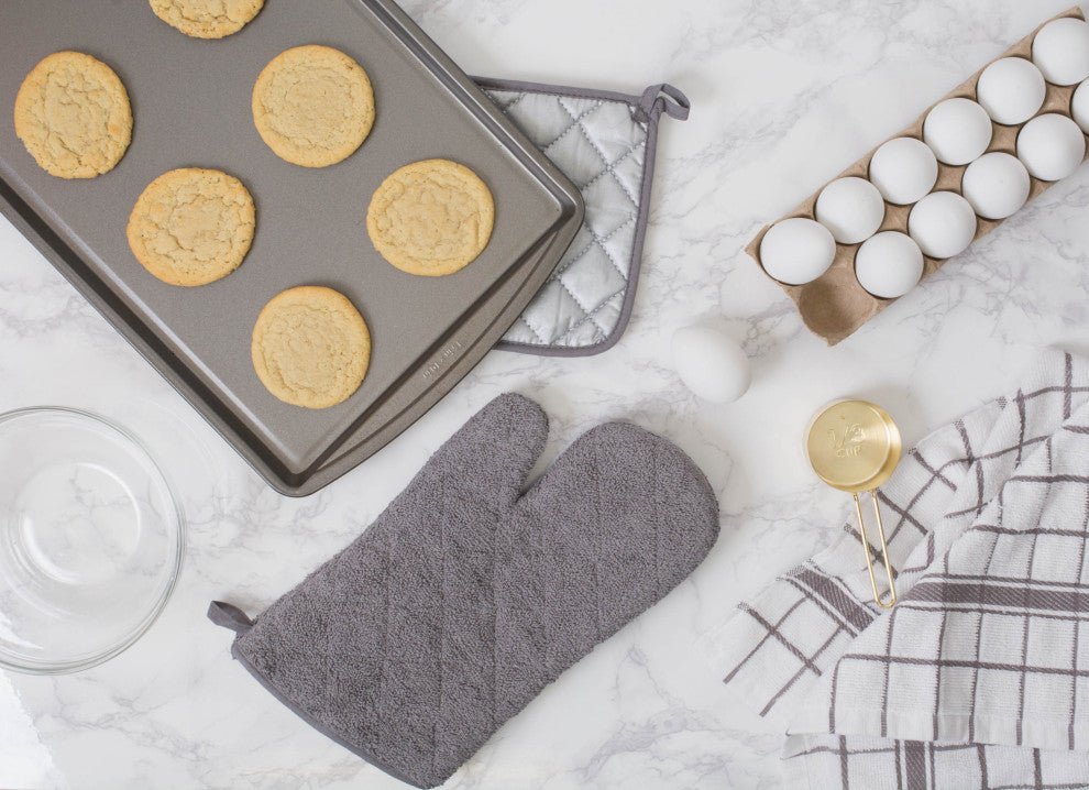 DII Gray Terry Potholder, Set of 3