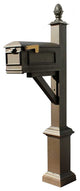 Westhaven System With Lewiston Mailbox, Square Base, Pineapple Finial, Bronze
