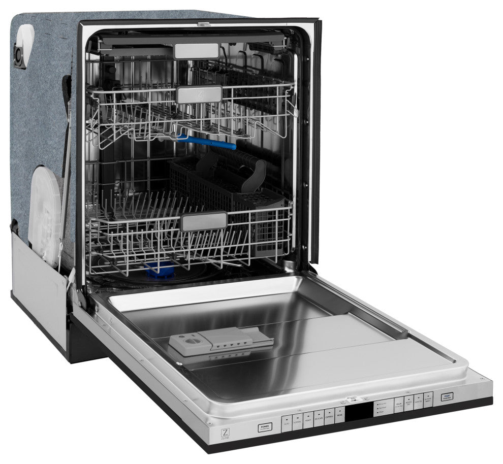 ZLINE 24" Tall Tub Dishwasher, Black Stainless Steel DWMTZ-BS-24-CB