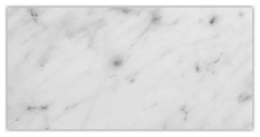 White Carrara Polished 6x12 Marble Tile