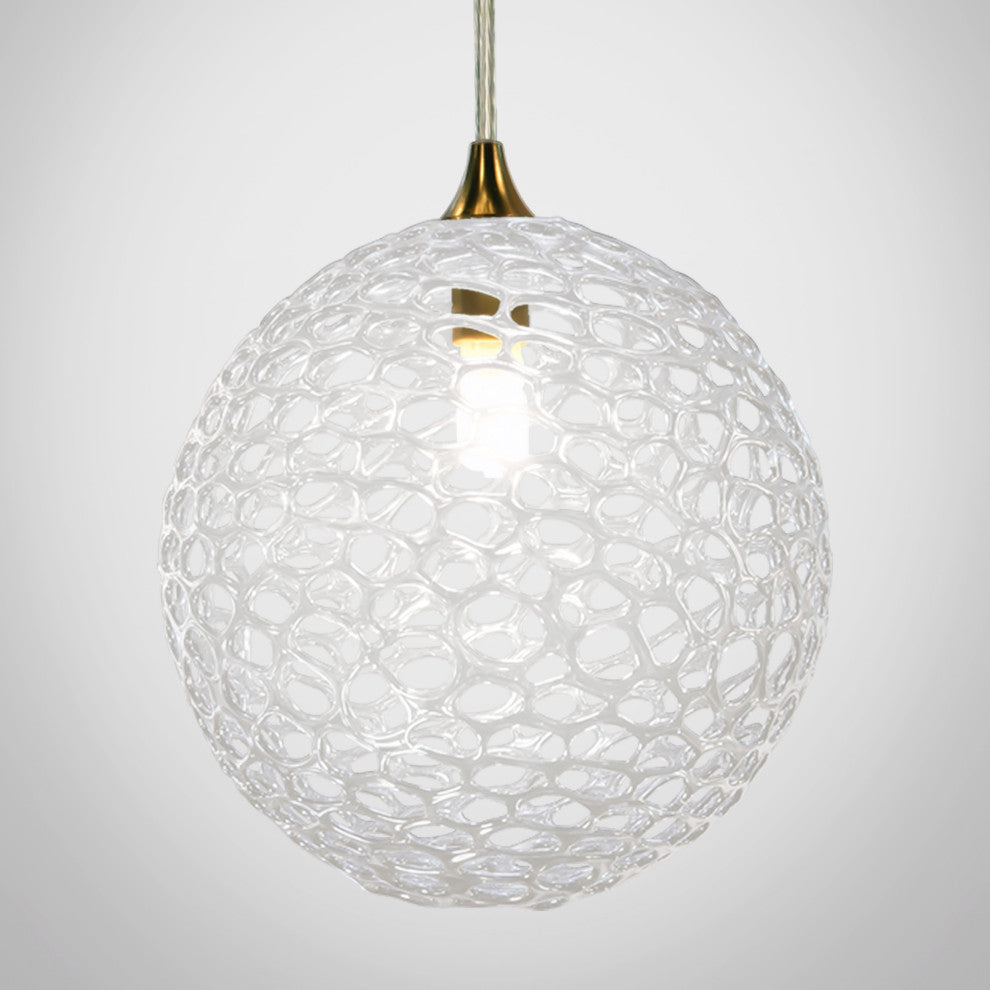 Napa 14 Pendants Blown Glass Chandelier, White, 48", Clear/Gray Glass