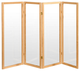 4' Tall Clear Screen, Natural, 4 Panel