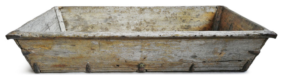 Vintage Wood Trough Mirror