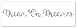 Dream On. Dreamer 12"x36" Canvas Wall Art, Gray