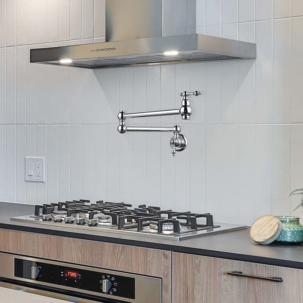 Givingtree PotFiller Faucet Wall Mount Matte Black, Chrome