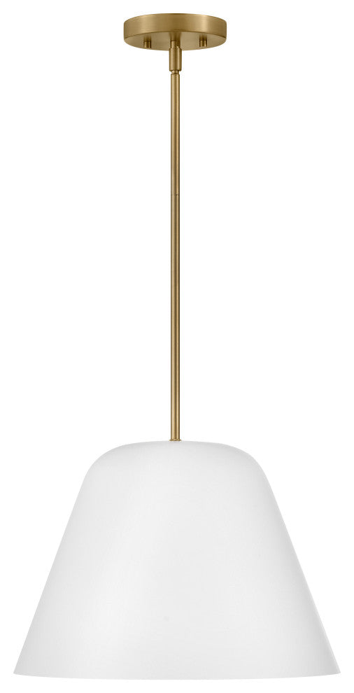 Lark Madi 16" Medium Pendant Light, Matte White + Lacquered Brass