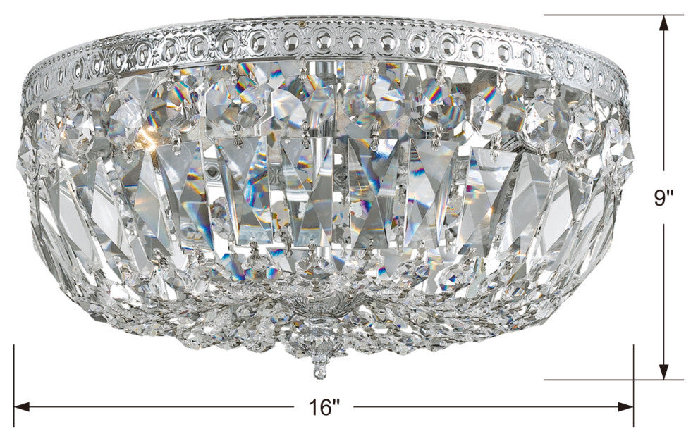 Crystorama Lighting Group 716-CL-MWP Ceiling Mount 3 Light 16"W - English