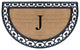 A1HC Half Round 30"x48" Double Door Monogrammed Doormat, J