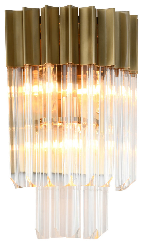 3-Light D6.3'' Brass Stainless Steel Frame Wall Sconce