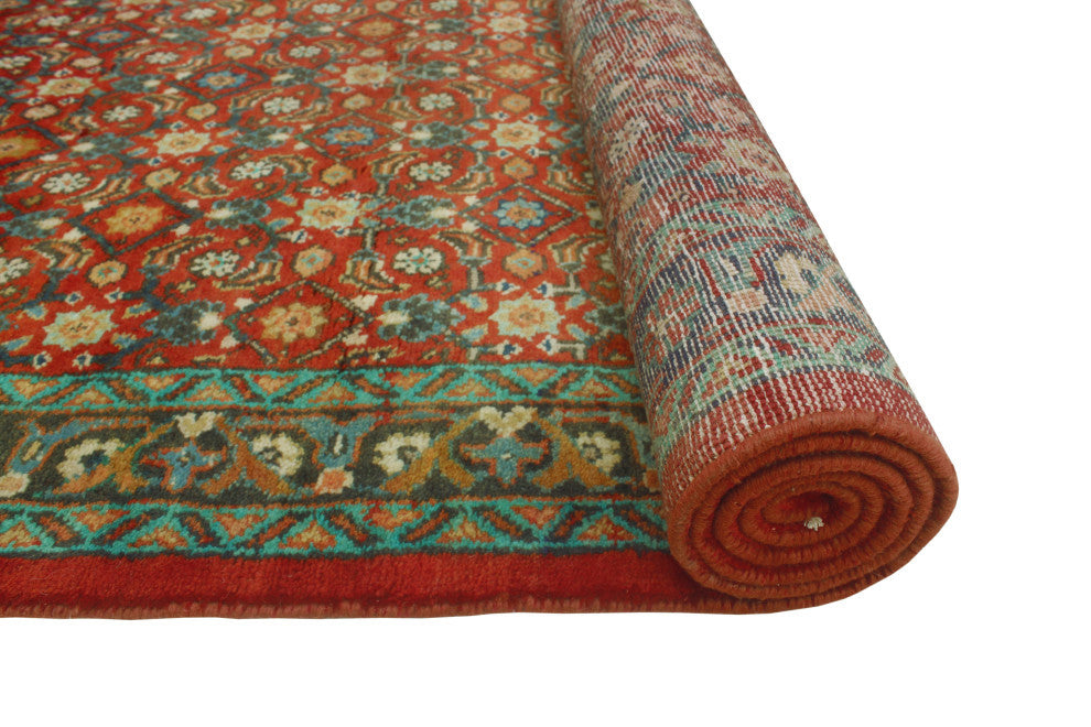 Fine Vintage Distressed Goli Rust/Blue Runner, 3'10x9'10