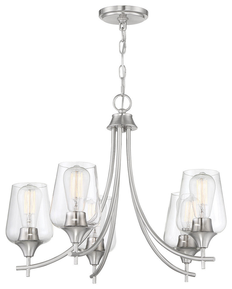 Octave 5-Light Chandelier, Satin Nickel