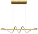 Modern Linear Wave Shape LED Pendant Lighting for Kitchen Island, Gold