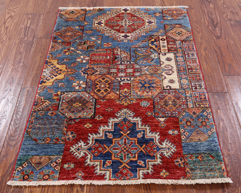 Super Kazak Handmade Wool Rug 2' 9" X 3' 11" Q7485