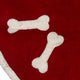 Dog Bones on Red Christmas Tree Skirt in Hand Felted Wool, 60"