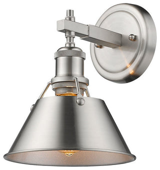 Golden Lighting Orwell 1 Light Bath Vanity, Pewter, Pewter Shade