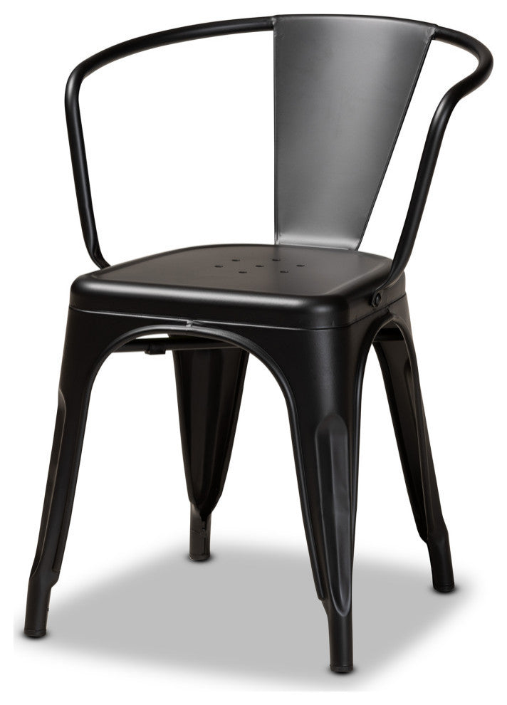 Lianne Industrial 4-Piece Dining Chairs, Black