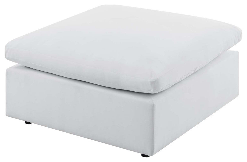 Modular Lounge Sectional Deep Sofa Chair Set, Sunbrella, White, Modern, Outdoor