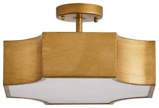 3-Light Modern Gold Semi-Flush Mount Lighting