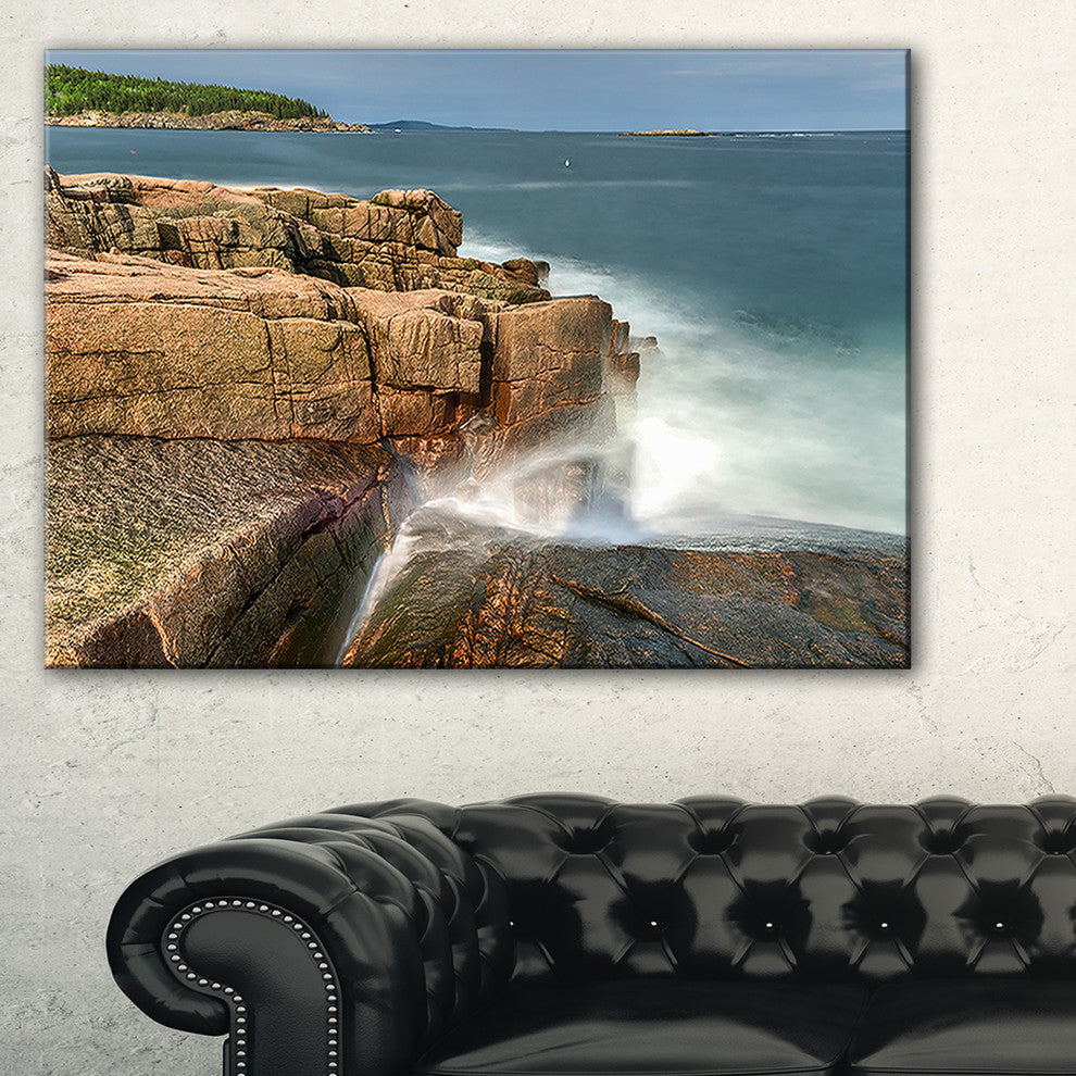"Acadia National Park Coast" Oversized Beach Canvas Artwork, 40"x30"