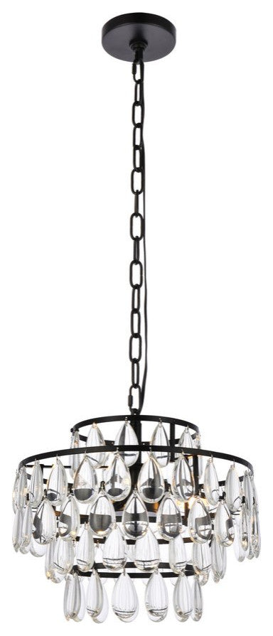 Elegant Lighting Mila 3-Light Pendant Black