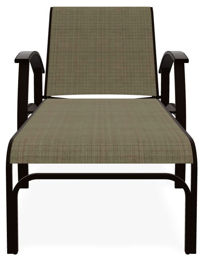 Belle Isle Sling 4-Position Outdoor Chaise Lounge, Elevation Stone/Graphite