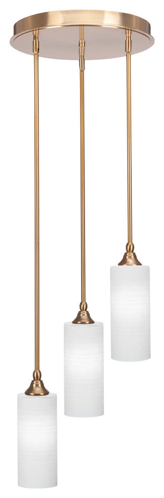 Empire 3-Light Cluster Pendalier, New Age Brass/White Matrix