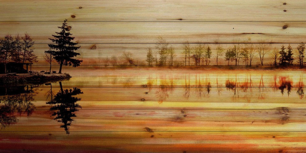 "Chanannes" Painting Print on Natural Pine Wood, 45"x22.5"