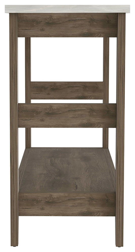 Paulson Rustic Console Table Onyx Top by RST Brands, Brown/White