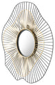 Frame Wall Mirror, Round, Aluminum, Metal, Black, Gold, Bedroom Living