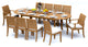 11-Piece Outdoor Teak Dining Patio Set: 94" Oval Extension Table 10 Lagos Chairs