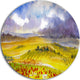 Beautiful Tuscan Hills Italy, Landscape Disc Metal Wall Art, 23"