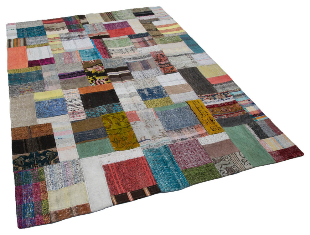 Rug N Carpet - Handmade Oriental 5' 7'' x 7' 10'' Rustic Patchwork Kilim Rug